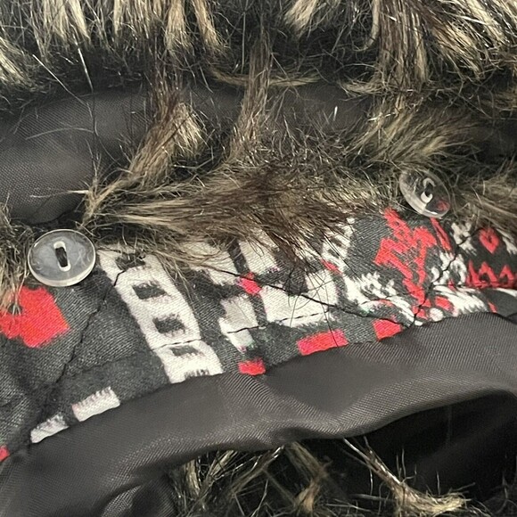 MINKPINK Colorful Quilted Jacket Size S Mid Length Coat Faux Fur Hooded Casual - Picture 13 of 15